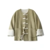 A unique Chinese-style double-sided two-color woolen coat with high-quality wool and new Chinese-style button-down double-sided woolen top Item Picture